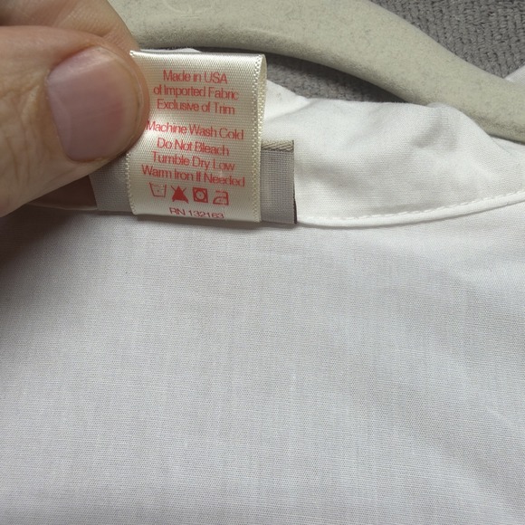 BedHead Pajamas White Embroidered Pajama Top Sleep Shirt Women's Medium - Picture 5 of 8